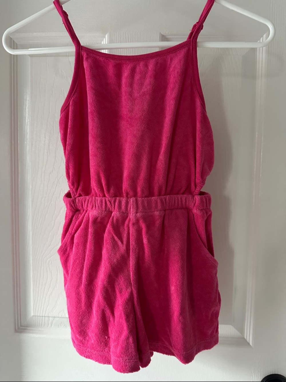 Girls Pink Terry Romper with cutouts Sz 8